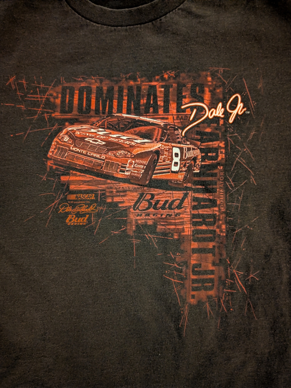 Vintage Dale Earnhardt Jr #8 Budweiser Dominate NASCAR Tee XL